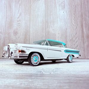 1958 Ford Edsel Model Car Arko Products Blue & White die cast model car toy
